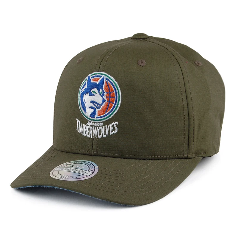 Mitchell & Ness Ripstop Minnesota Timberwolves Snapback Cap - Battle - Militärgrün