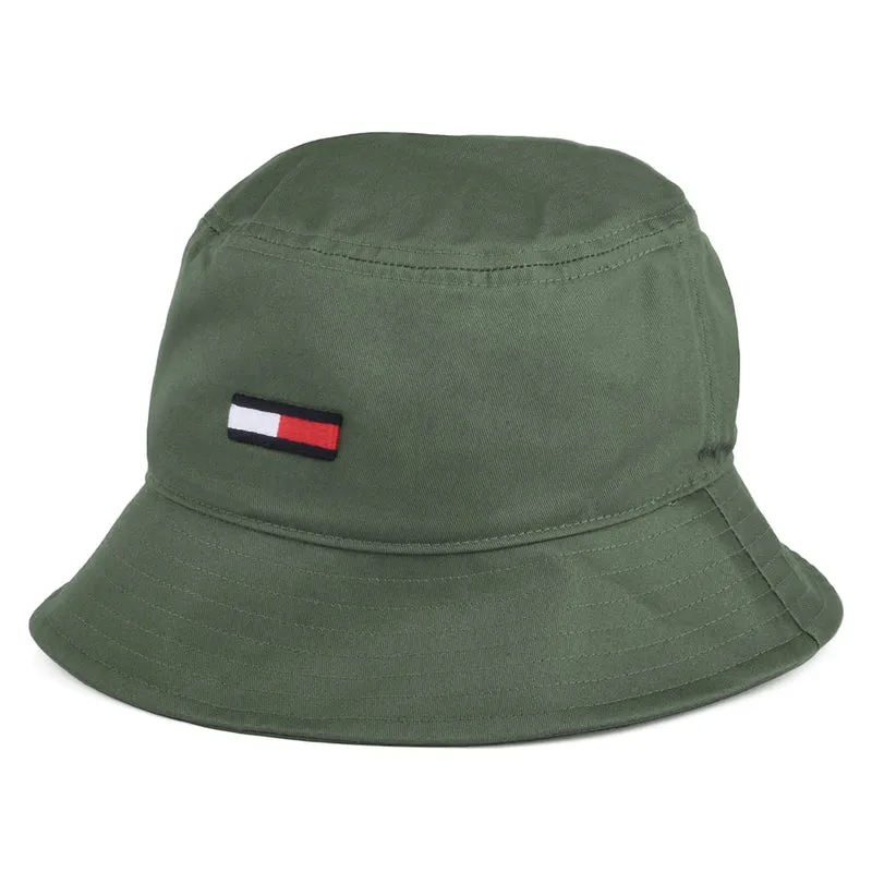 Tommy Hilfiger TJM Flag Fischerhut aus organischer Baumwolle - Dunkelolivgrün