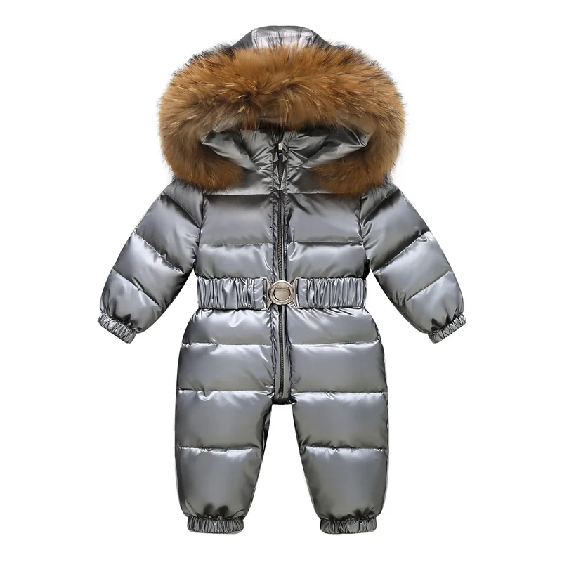 Gefütterter, wasserdichter Winteroverall mit Kapuze und Gürtel – Winterzauber Niko
