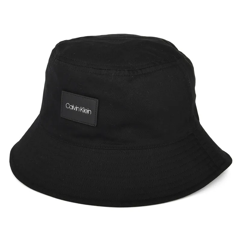 Calvin Klein Leather Patch Fischerhut - Schwarz