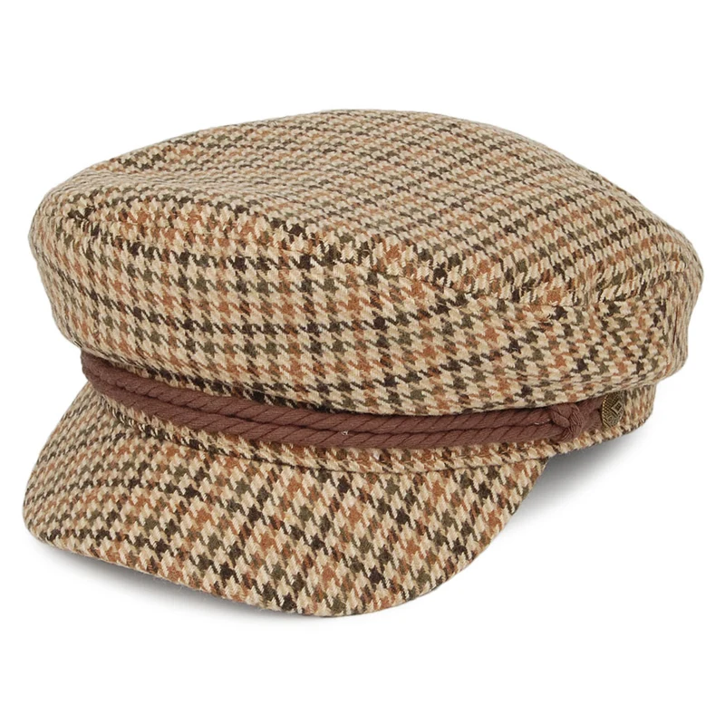 Brixton Schiffermütze Houndstooth - Khaki-Multi