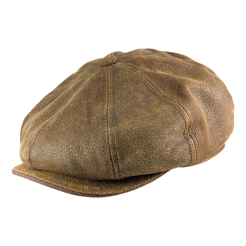 Stetson Burney Ballonmütze aus Leder - Braun