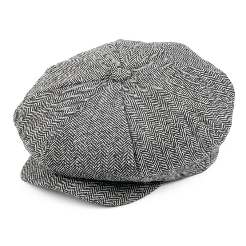 Jaxon & James Big Apple Cap mit Fischgrätmuster - Grau
