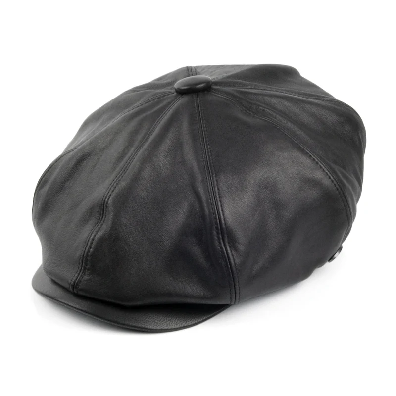 Bailey Noclin Ballonmütze aus Leder - Schwarz