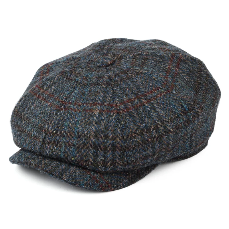 Stetson Hatteras HARRIS TWEED Ballonmütze - Blau-Grau
