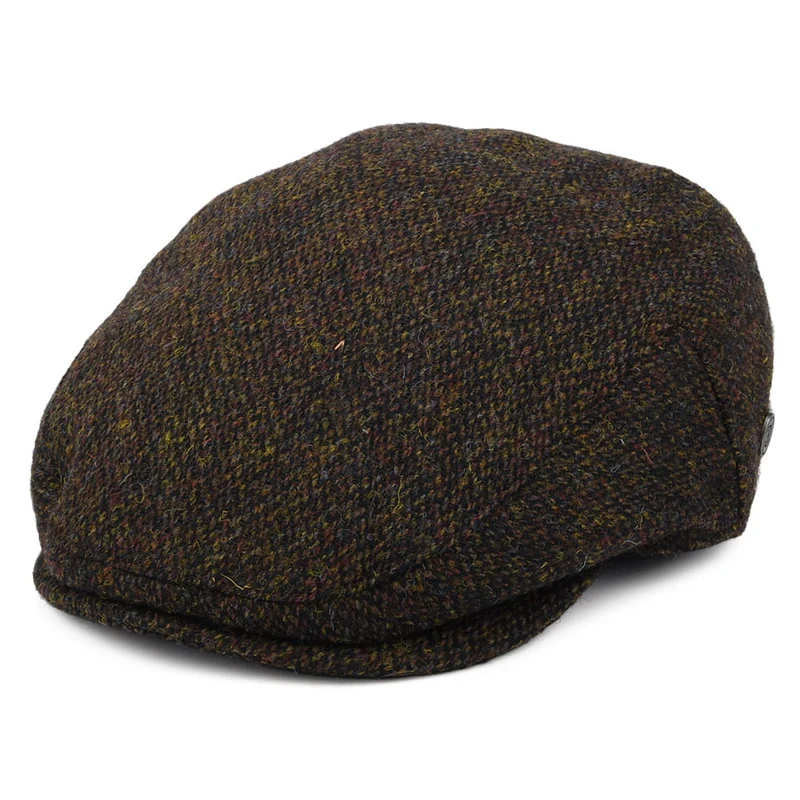 Jaxon & James Ferness HARRIS TWEED Schiebermütze - Moosgrün-Braun