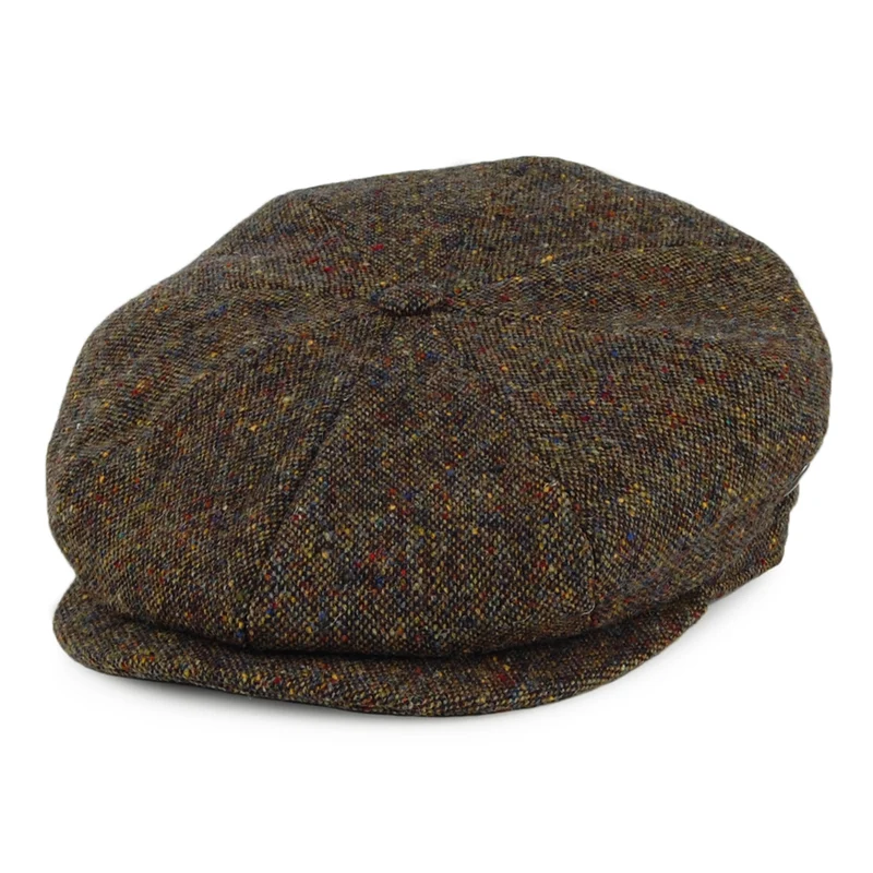 City Sport Donegal Tweed Ballonmütze - Olivgrün-Multi