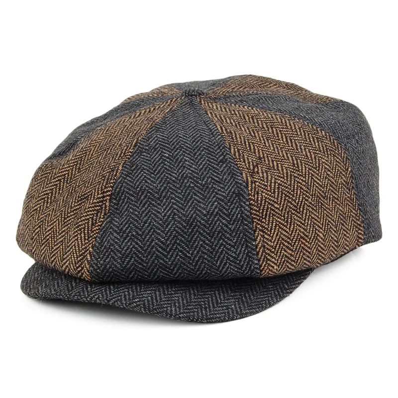 Brixton Brood Ballonmütze Multi-Paneelen - Braun-Grau