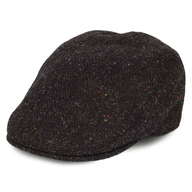 Failsworth Oban HARRIS TWEED Schiebermütze mit Fischgrätmuster mit Ohrenklappen - Anthrazit