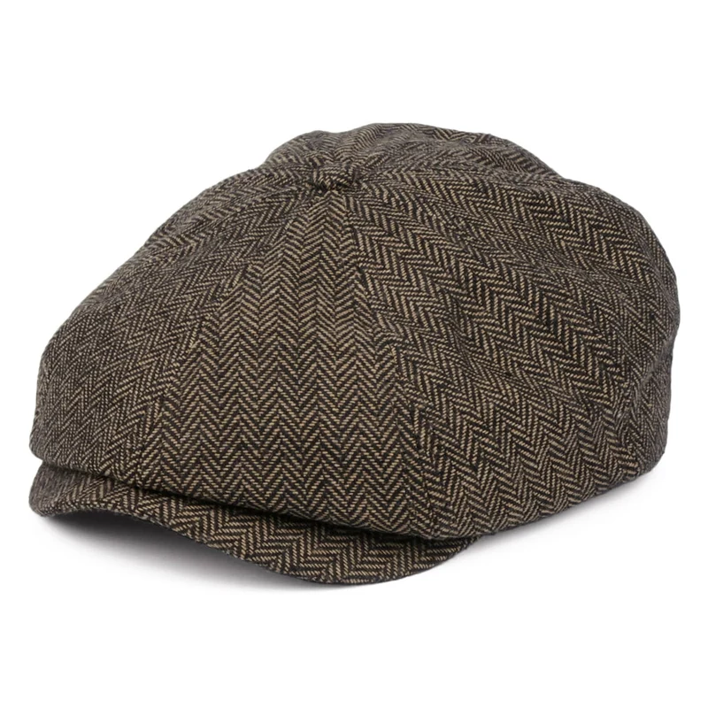 Brixton Brood Ballonmütze mit Fischgrätmuster - Braun-Khaki