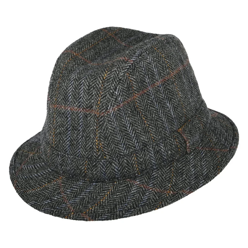 City Sport Trilby Hut Packbarer mit Fischgrätmuster - Grau-Multi
