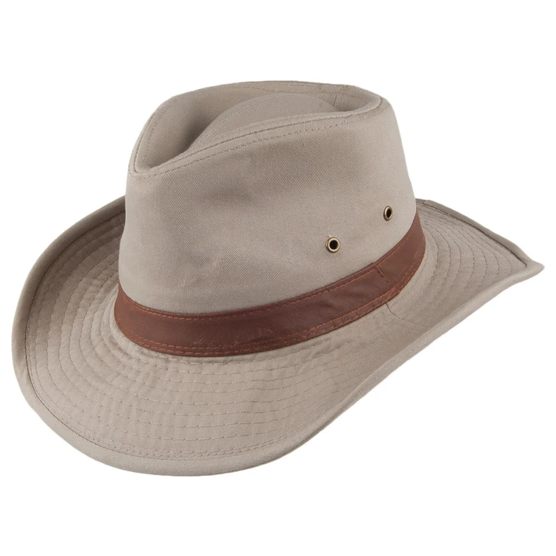 Dorfman Pacific Outback Hut aus verwaschenem Twill - Khaki
