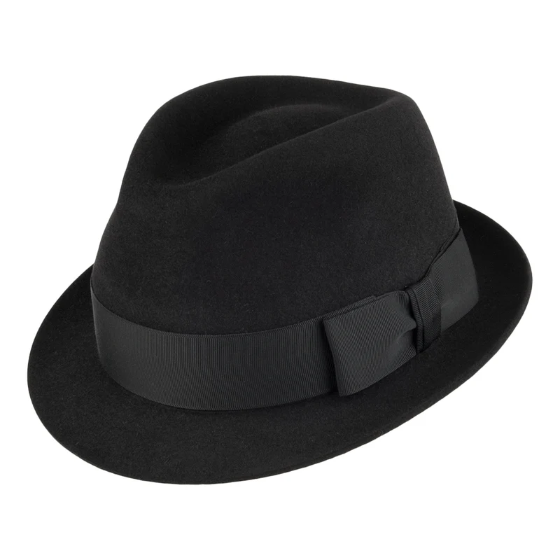 Christys Pinch Vegas Trilby Hut - Schwarz
