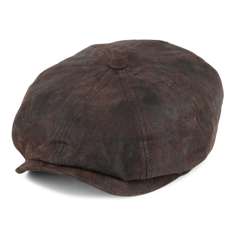 Stetson Hatteras Ballonmütze aus Leder - Braun