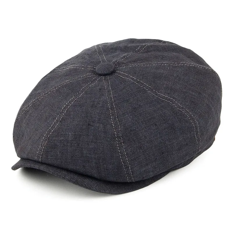 Stetson Hatteras Ballonmütze aus Leinen - Marineblau