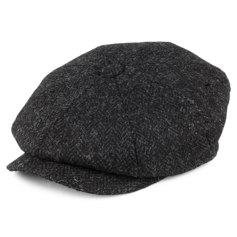 Jaxon & James Taransay HARRIS TWEED Ballonmütze - Schwarz-Anthrazit