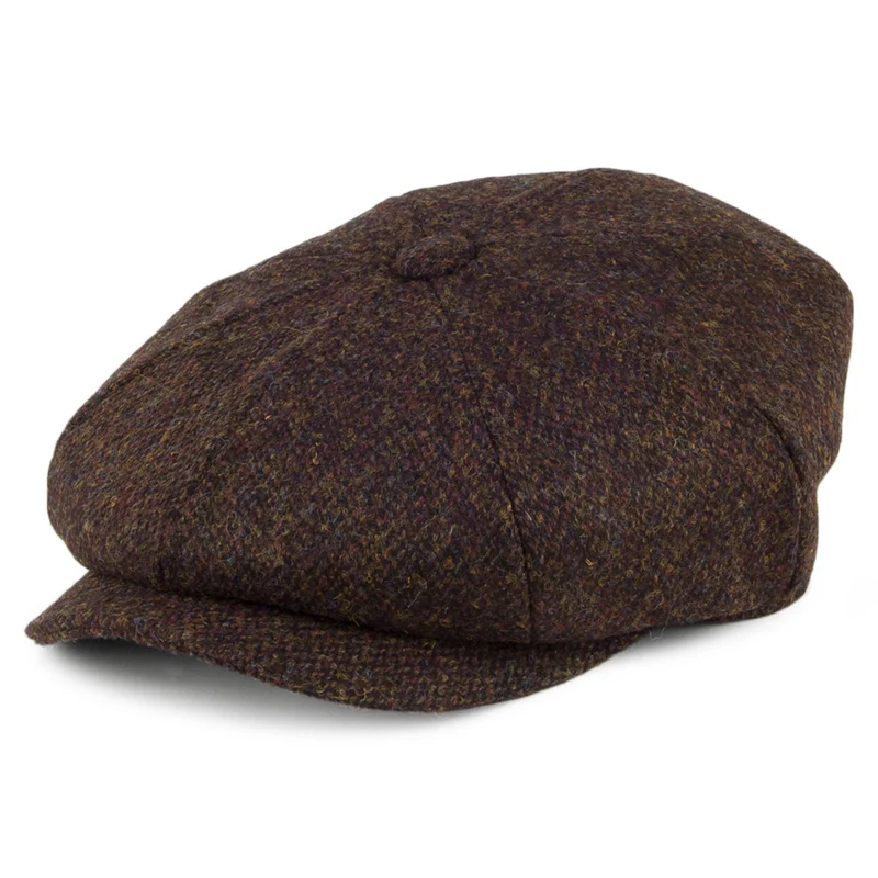 Jaxon & James Arnol HARRIS TWEED Ballonmütze - Moosgrün-Braun