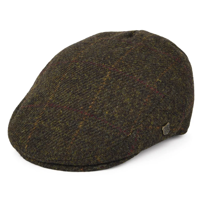 Failsworth Stornoway HARRIS TWEED Schiebermütze mit Fensterscheibenmuster - Torf