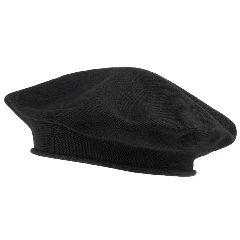 sur la tête 29 cm Baskenmütze aus Baumwolle - Schwarz
