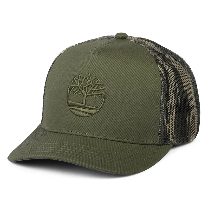 Timberland Printed Camouflage Mesh Trucker Cap - Olivgrün