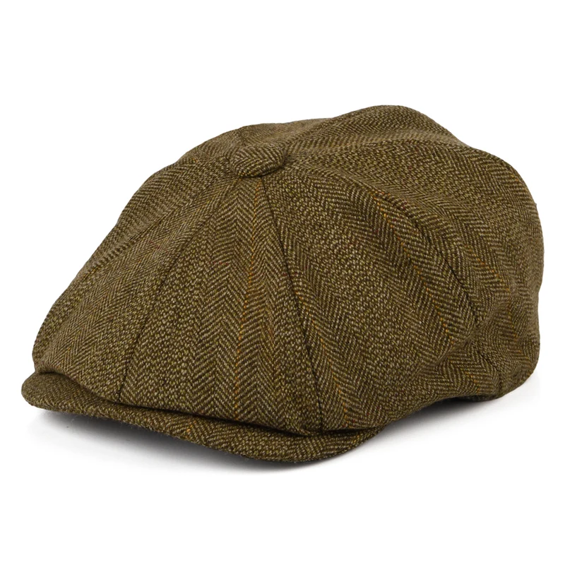 Christys 8-teilige Lovat Teviot Tweed Ballonmütze - Braun