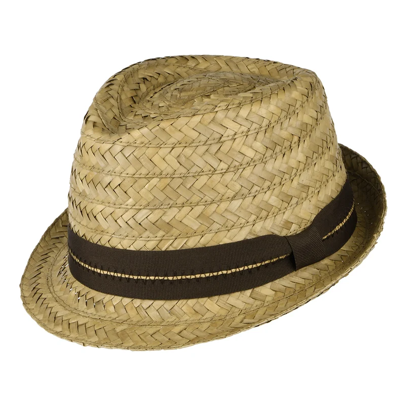 Dorfman Pacific Cullen Trilby Hut aus Palmenstroh - Natur