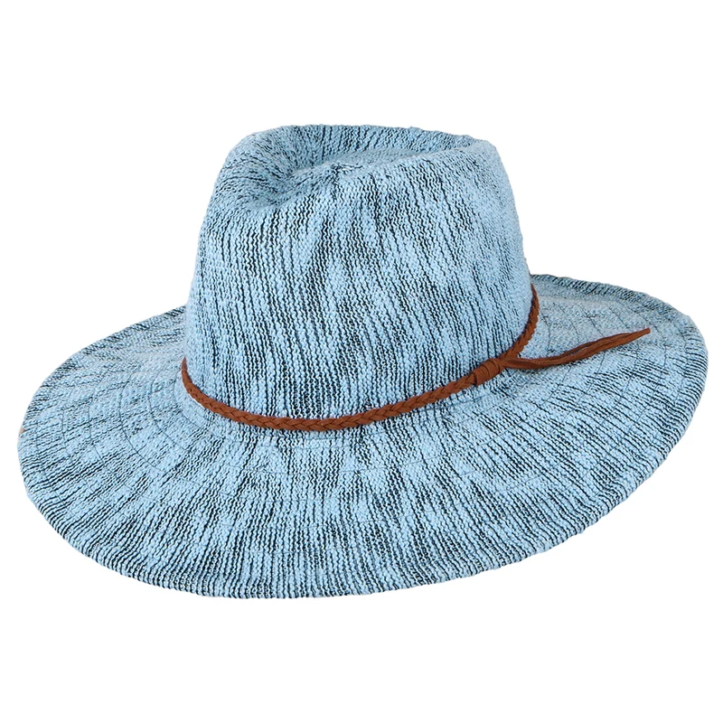Scala Rhimes Knautschbarer Summer Fedora Hut - Blau-Mix