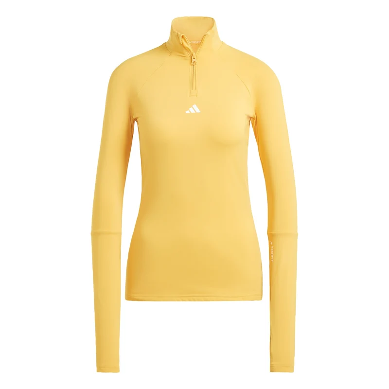 adidas Womens Techfit COLD.RDY 1/4 Zip Long Sleeve Training T
