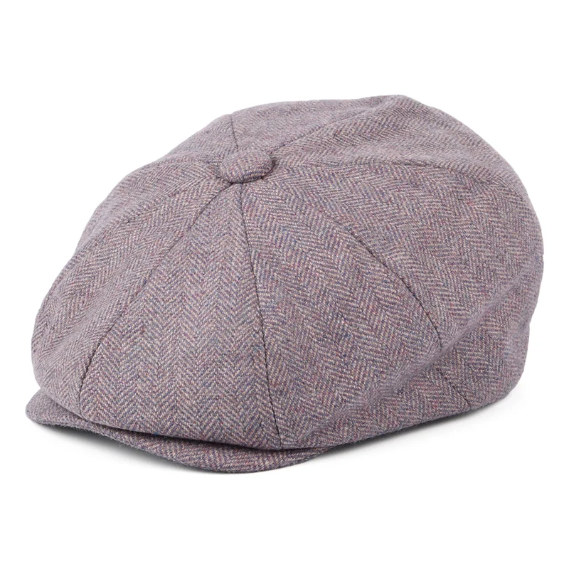 Christys 8-teilige Lovat Teviot Tweed Ballonmütze - Helllila