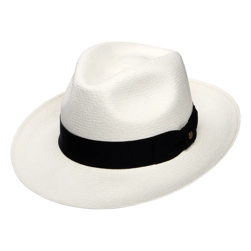 Failsworth Grade 8 Panama Fedora Hut - Perlweiß