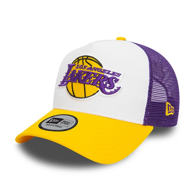 Patagonia A-Frame L.A. Lakers Trucker Cap - NBA Rear Arch - Weiß-Gelb-Lila