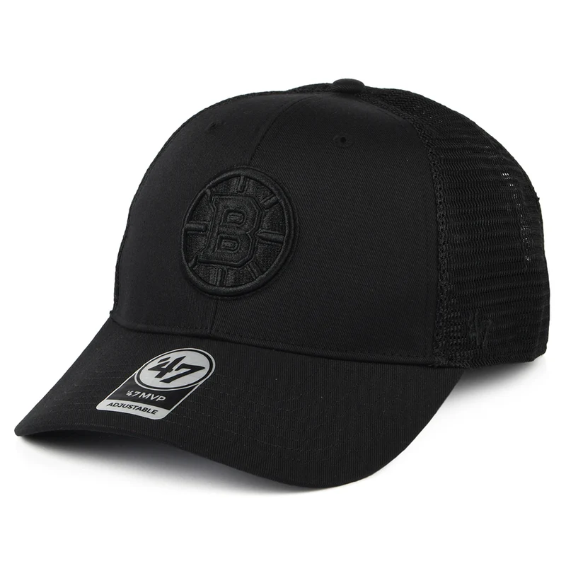 47 Brand Boston Bruins Trucker Cap - NHL Branson MVP - Schwarz auf Schwarz