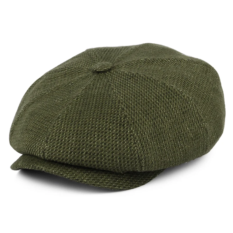 Stetson Hatteras Ballonmütze aus Leinen-Baumwolle - Olivgrün-Khaki