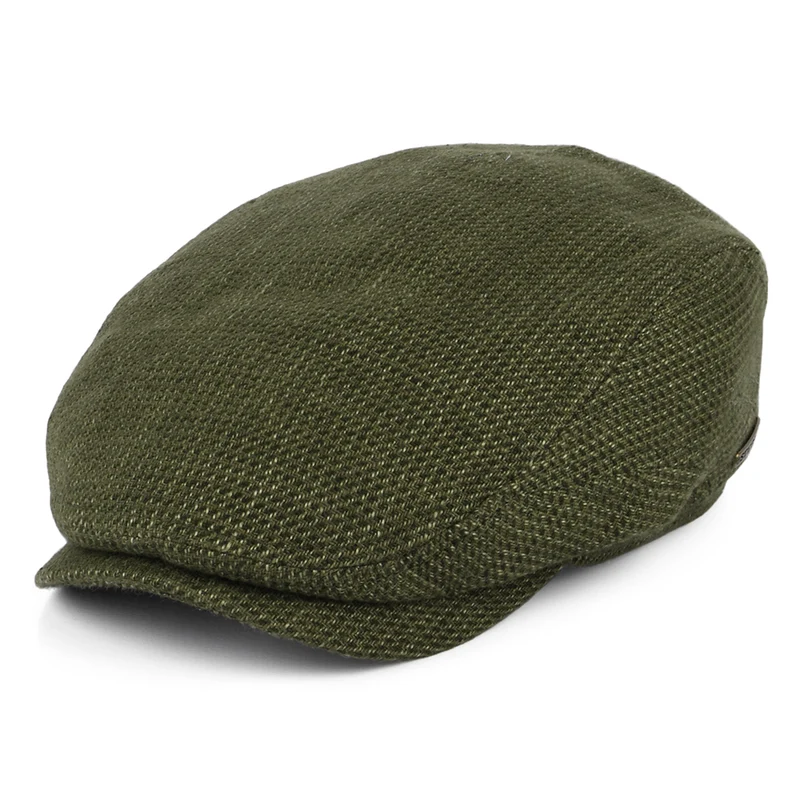 Stetson Driver Schiebermütze aus Leinen-Baumwolle - Olivgrün-Khaki