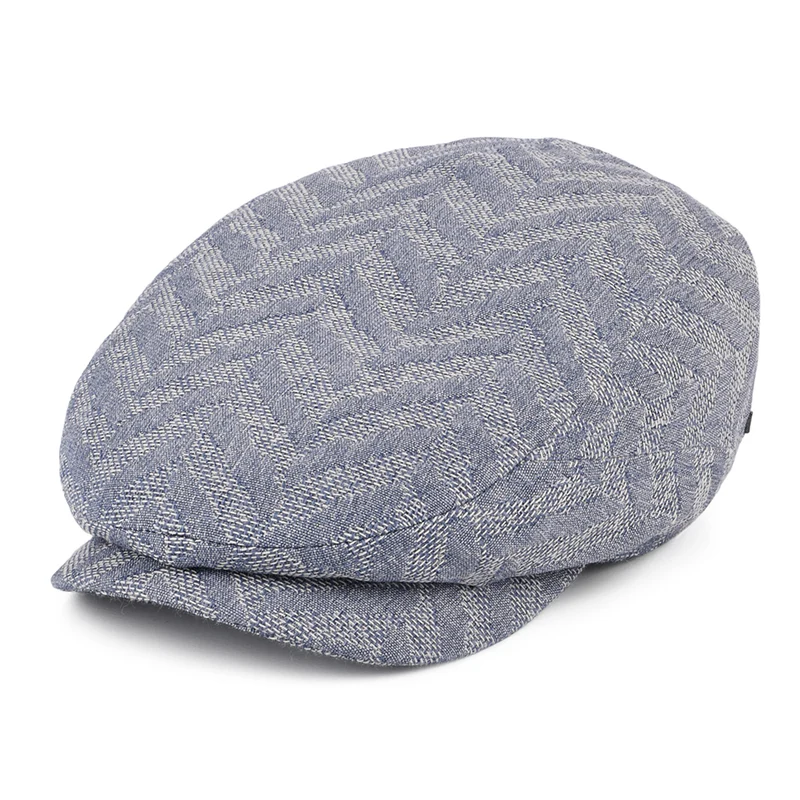 Stetson Driver Schiebermütze Herringbone Jacquard - Hellblau