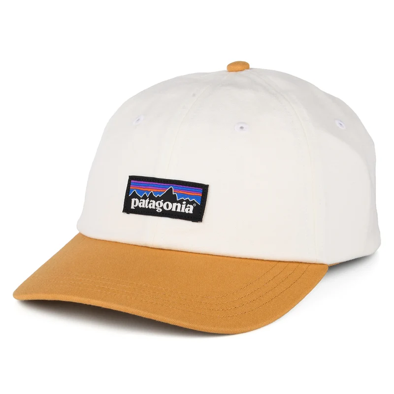 Patagonia P-6 Label Trad Baseball Cap aus organischer Baumwolle - Cremefarben-Senfgelb