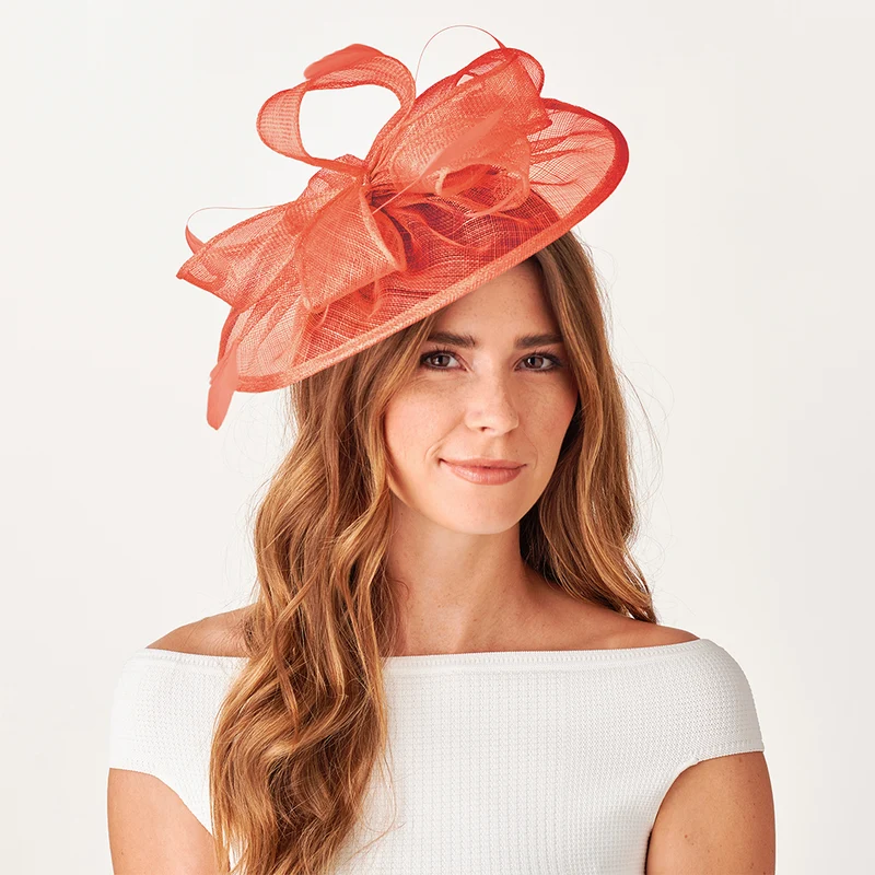 Failsworth Ginny Disc Fascinator - Papaya