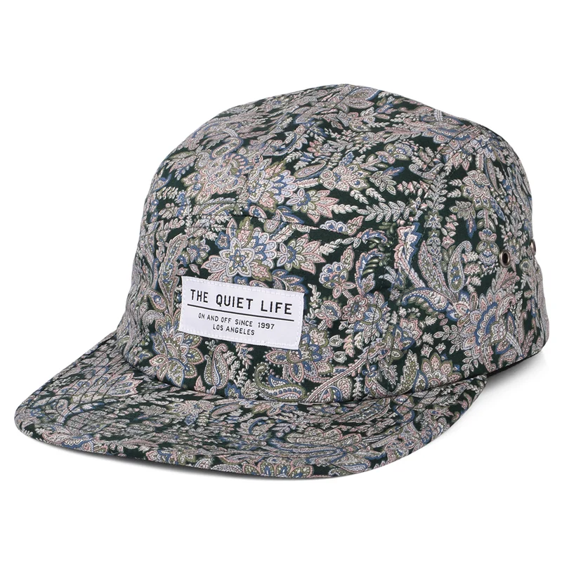 The Quiet Life 5 Paneelen Cap mit Paisleymuster - Dunkelgrün-Multi