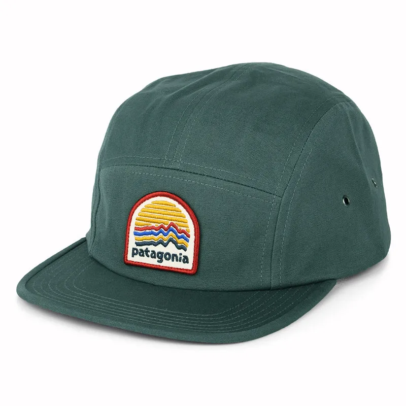 Patagonia Ridge Rise Moonlight Graphic Maclure 5 Paneelen Cap aus organischer Baumwolle - Helles Waldgrün