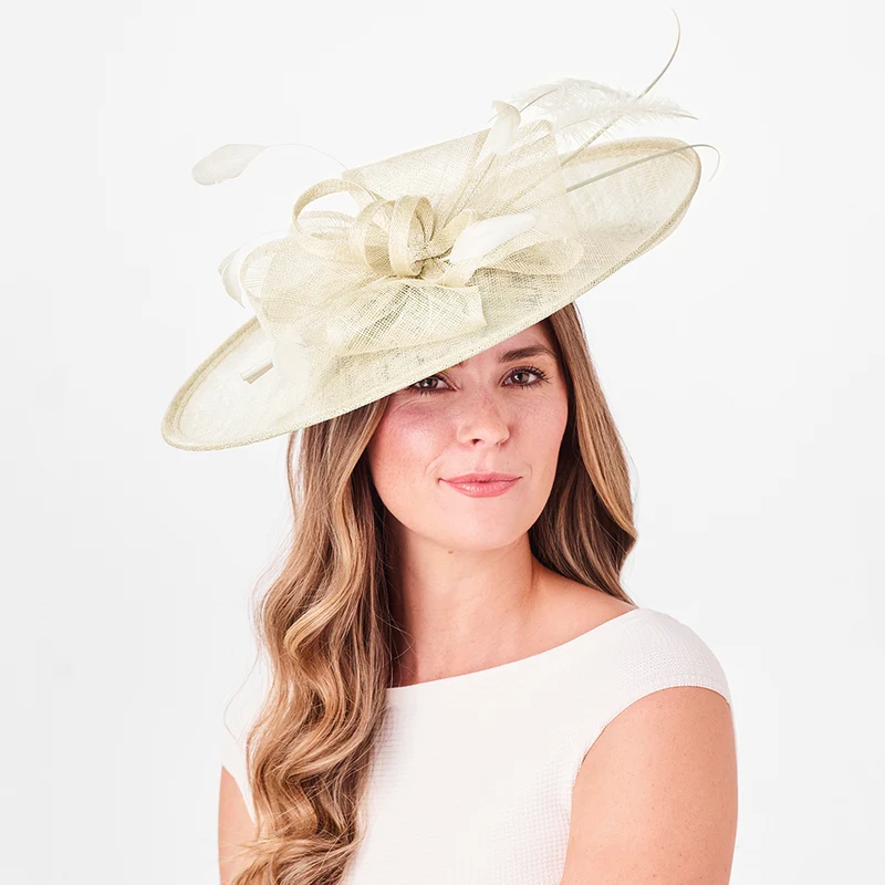 Failsworth Linda Double Bow Scheiben Fascinator - Elfenbein