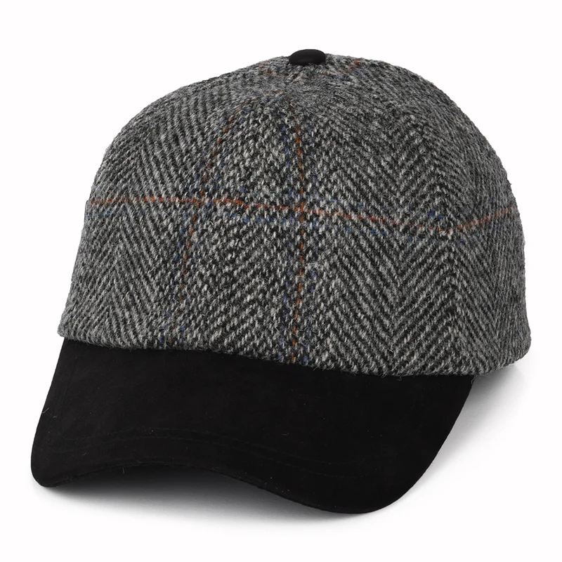 Failsworth HARRIS TWEED Baseball Cap - Grau-Schwarz