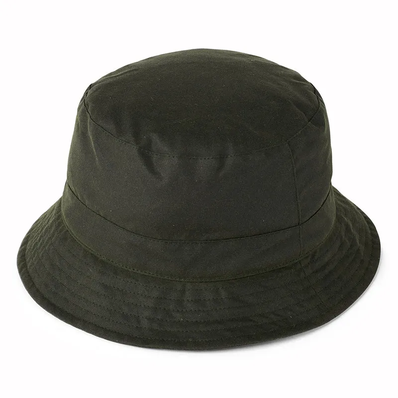 Failsworth Fischerhut aus British Waxed Cotton - Olivgrün