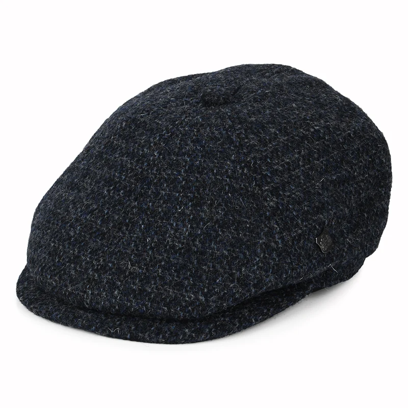 Failsworth Hudson HARRIS TWEED Ballonmütze Kariert - Marineblau