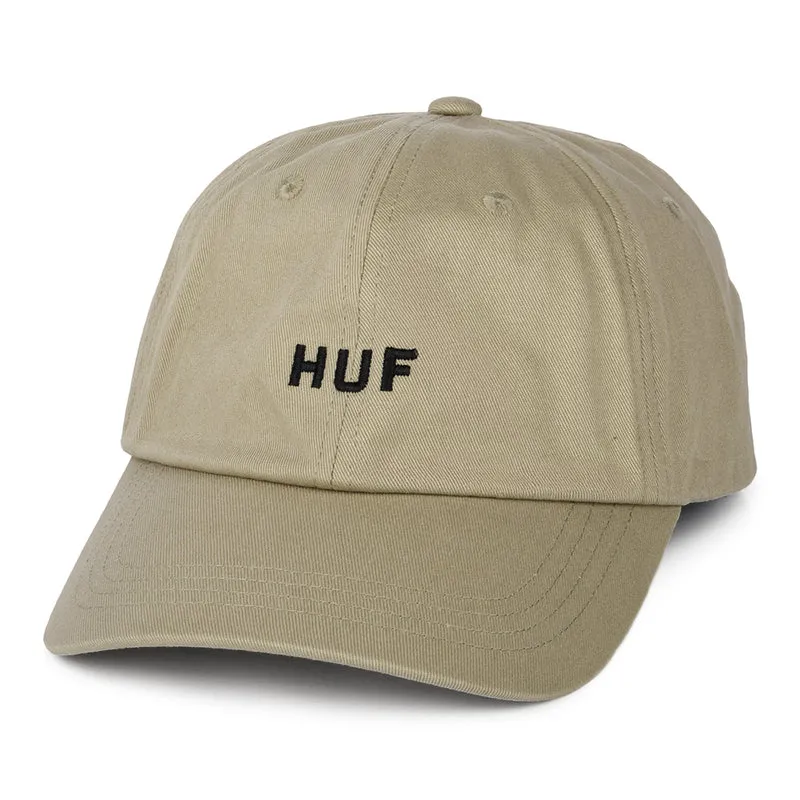 HUF Original Logo Baseball Cap mit gebogenem Visier aus Baumwolle - Hellbeige