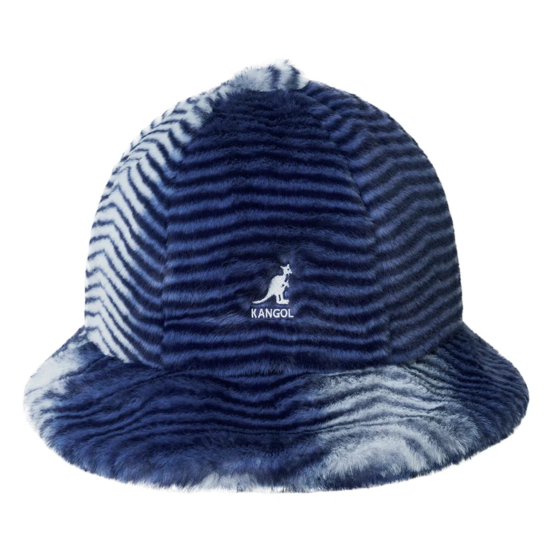 Kangol Casual Kunstfell Fischerhut - Blau-Multi