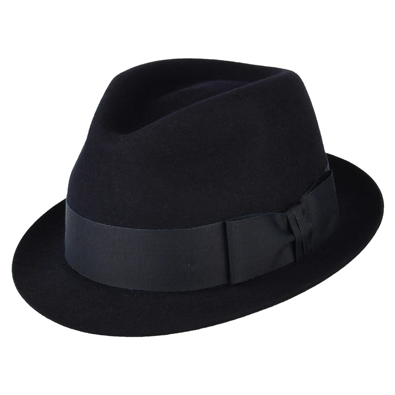 Christys Pinch Vegas Trilby Hut aus Haarfilz - Marineblau