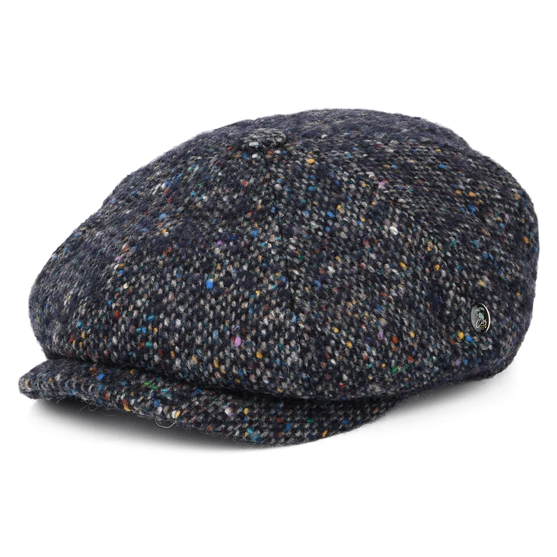 City Sport Deep Fit Donegal Tweed Ballonmütze Marl - Marineblau-Multi