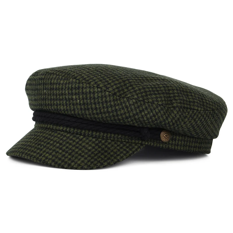 Brixton Schiffermütze Houndstooth - Moosgrün-Schwarz