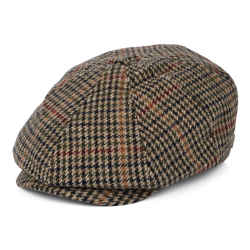 Brixton Brood II Ballonmütze Houndstooth - Olivgrün-Beige-Schwarz