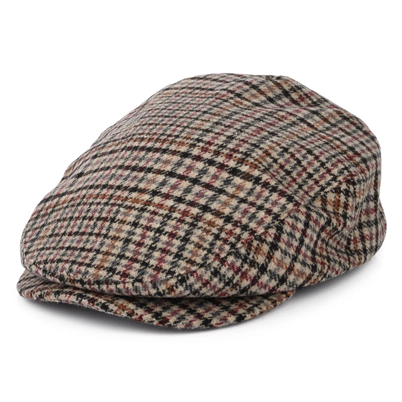 Brixton Hooligan Schiebermütze Houndstooth - Sand-Schwarz-Lila